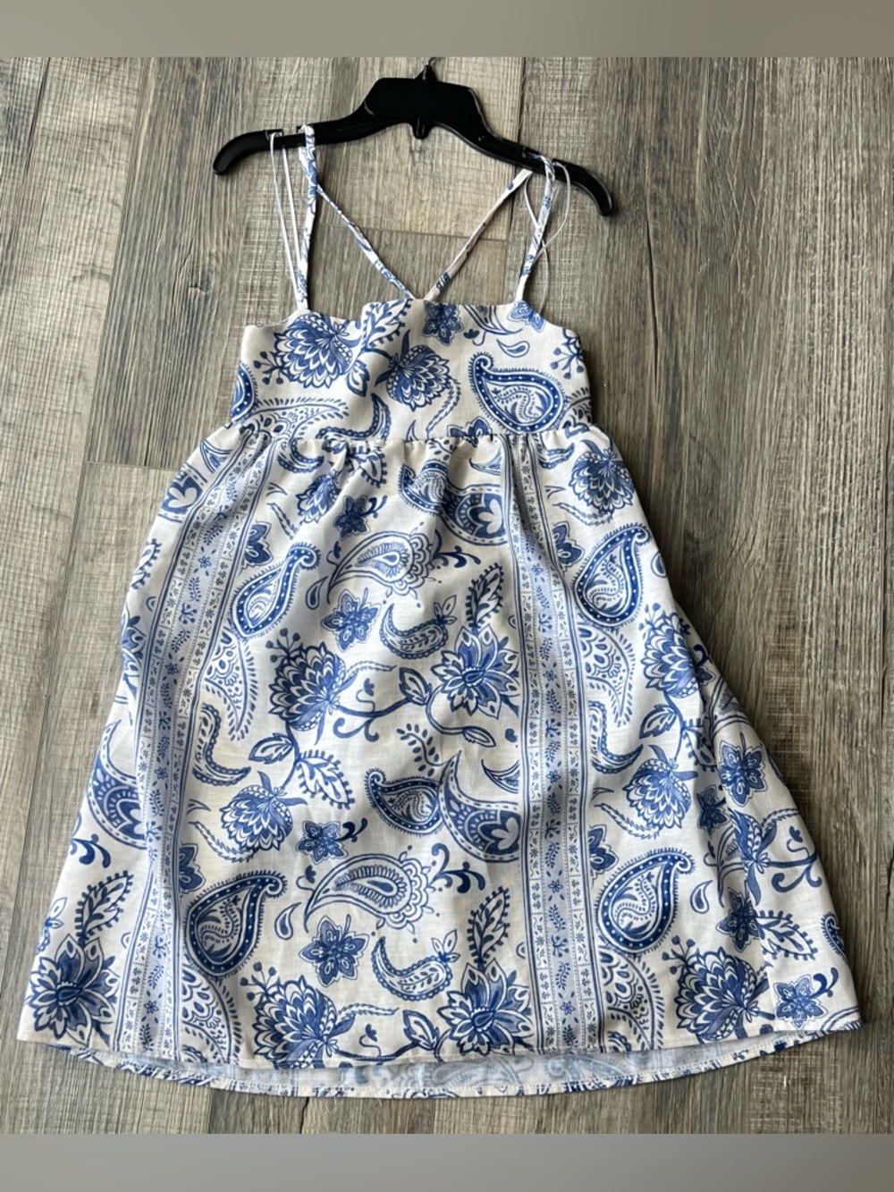 Jump Women’s Blue and White Paisley Print Sundress